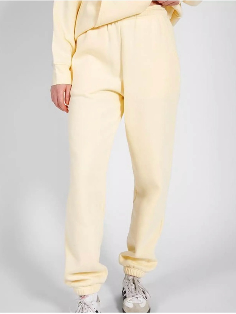 NWOT - Brunette The Label - Soft Fleece Oversized Jogger Pants - Pale Yellow